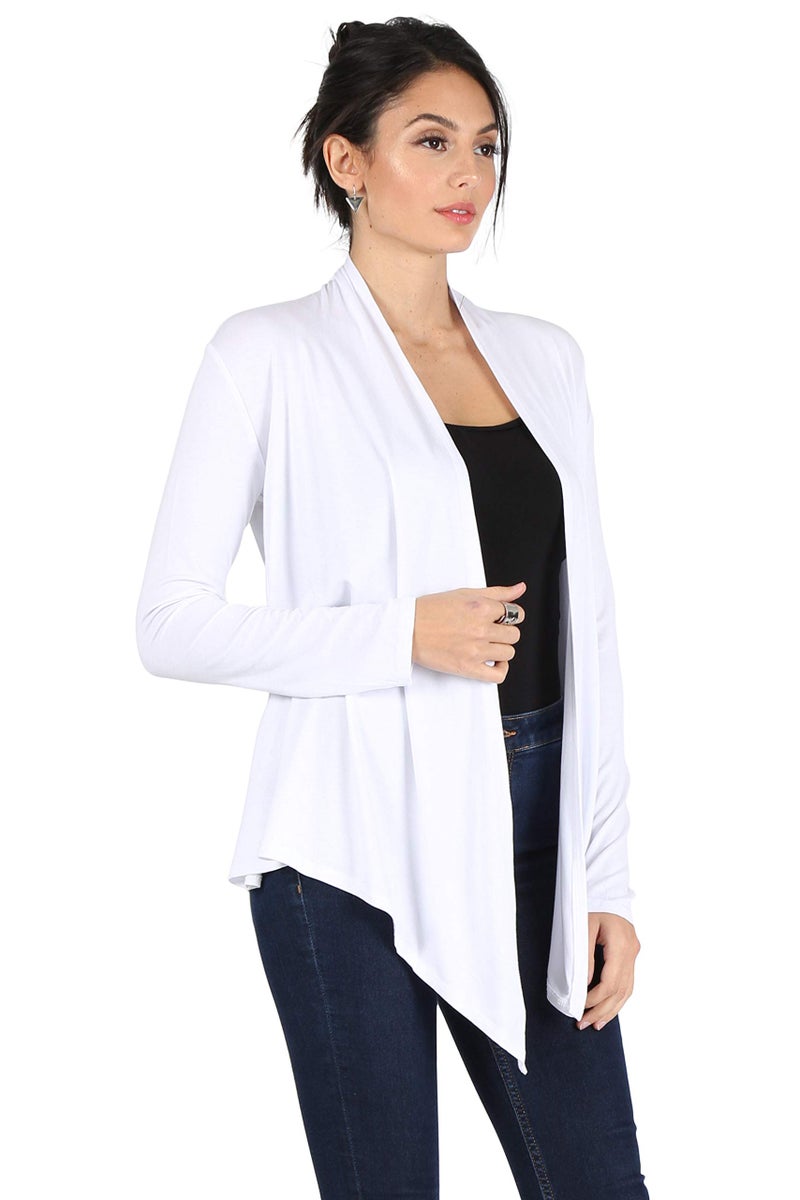 Simlu Lightweight White Cardigans for Women Reg and Plus Size Light Cardigans for Women Summer Long Sleeves, Large - Image 2